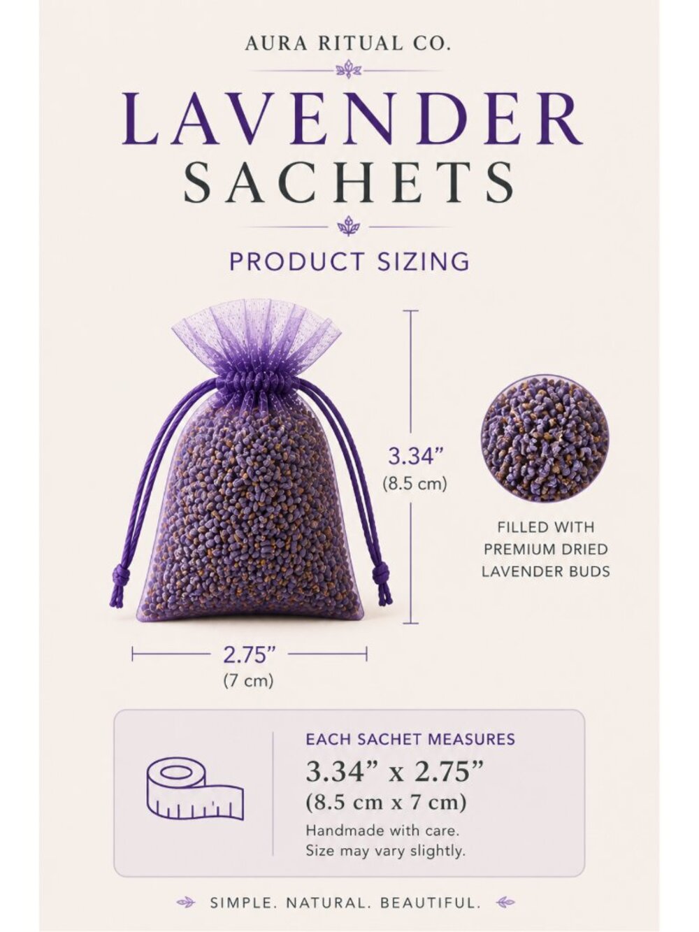 French Lavender Sachets Drawer Fresheners - Set of 5 - Picture 9 of 11